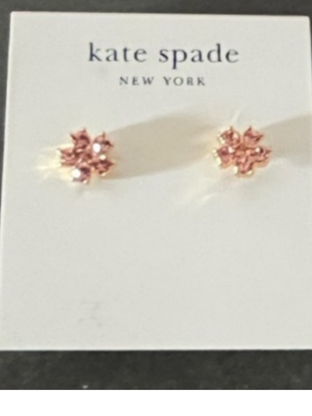 NWT - Kate Spade - Rhinestone Flower Stud Earrings (🩷 Pink)